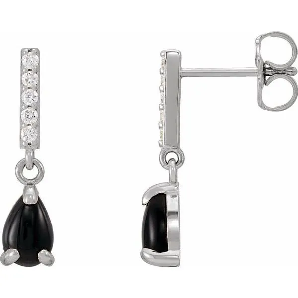 Accented Cabochon Earrings Diamonds By Dawn Riverdale, NJ