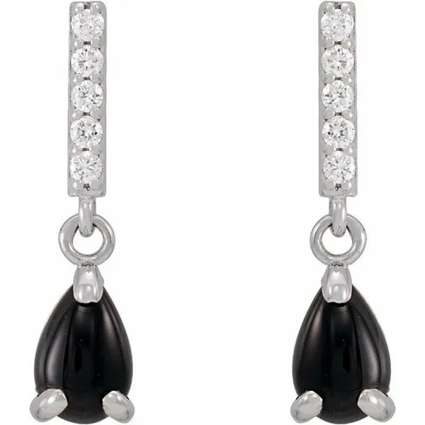 Accented Cabochon Earrings Image 2 Diamonds By Dawn Riverdale, NJ