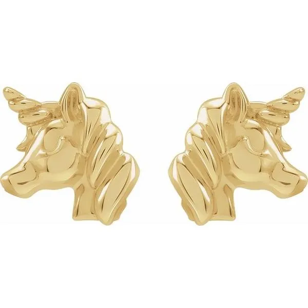 Youth Unicorn Earrings Image 2 Woelk's House of Diamonds Russell, KS