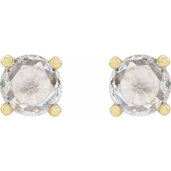 Round 4-Prong Rose-Cut Stud Earrings Image 2 Hopman Jewelers Elkhart, IN