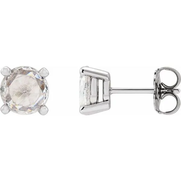 Round 4-Prong Rose-Cut Stud Earrings Hopman Jewelers Elkhart, IN