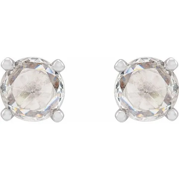 Round 4-Prong Rose-Cut Stud Earrings Image 2 Rasmussen Jewelers Spanish Fork, UT