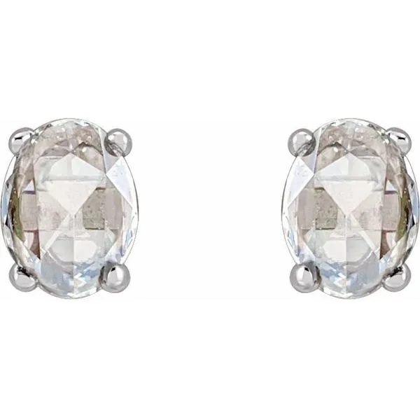 Oval 4-Prong Rose-Cut Stud Earrings Image 2 Rasmussen Jewelers Spanish Fork, UT