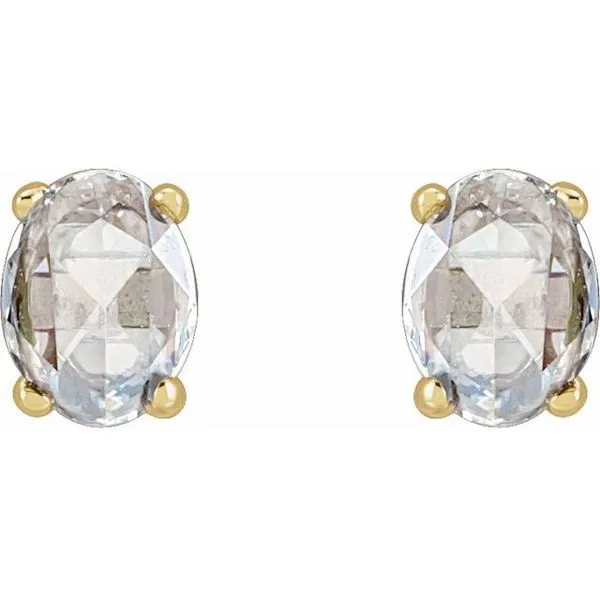 Oval 4-Prong Rose-Cut Stud Earrings Image 2 Hopman Jewelers Elkhart, IN
