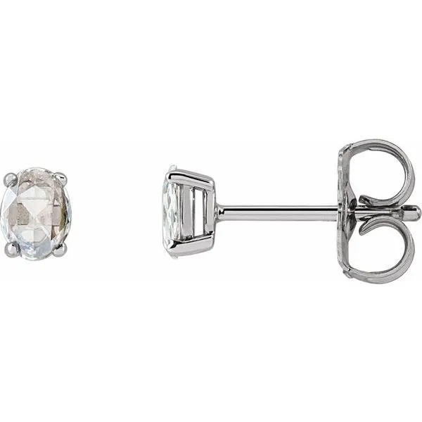Oval 4-Prong Rose-Cut Stud Earrings Rasmussen Jewelers Spanish Fork, UT