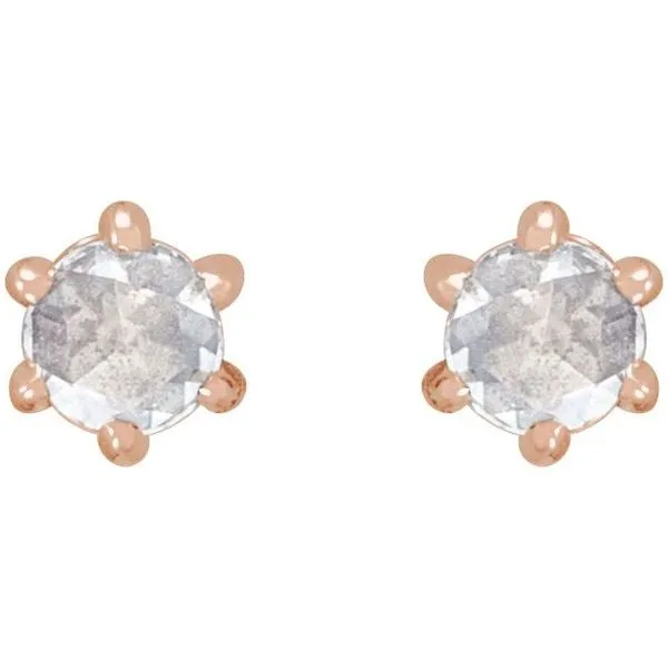 Round 6-Prong Rose-Cut Stud Earrings Image 2 Cherry Street Jewelers Tulsa, OK