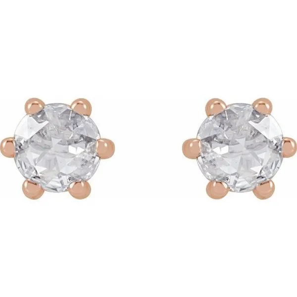 Round 6-Prong Rose-Cut Stud Earrings Image 2 Cherry Street Jewelers Tulsa, OK
