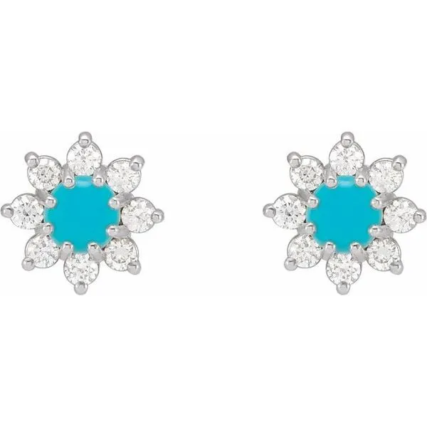 Cabochon Flower Earrings Image 2 Diny's Jewelers Middleton, WI