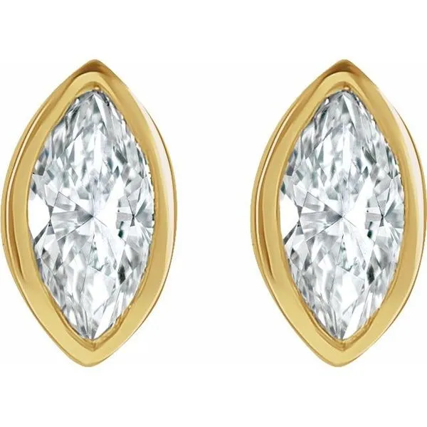 Marquise Bezel-Set Stud Earrings Image 2 Gysbers Jewelry Waupun, WI
