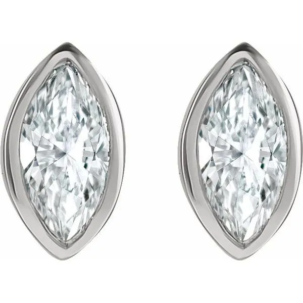 Marquise Bezel-Set Stud Earrings Image 2 Gysbers Jewelry Waupun, WI