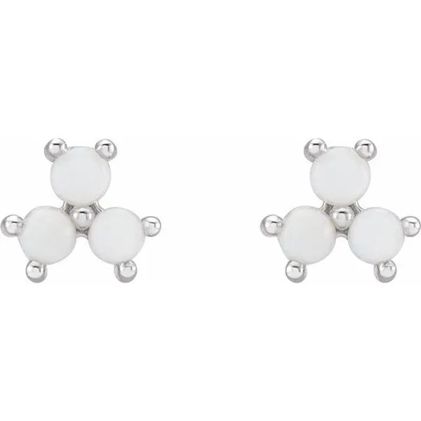 Three-Stone Cabochon Earrings Image 2 Diny's Jewelers Middleton, WI