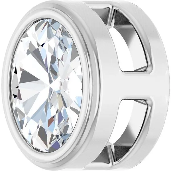 Oval Bezel-Set Slide Pendant Image 2 Hopman Jewelers Elkhart, IN