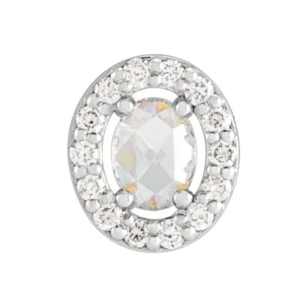 Oval Rose-Cut Halo-Style Pendant J. Meredith Jewelers Delafield, WI