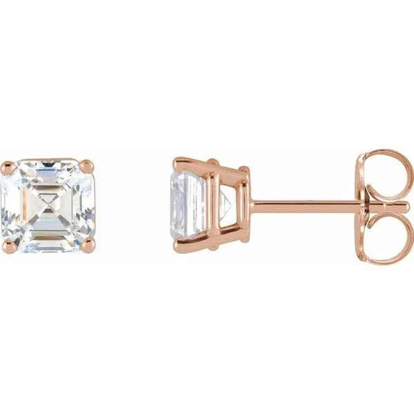 Asscher 4-Prong Stud Earrings Long Jewelers Chesapeake, VA