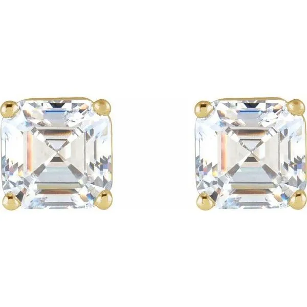 Asscher 4-Prong Stud Earrings Image 2 Rasmussen Jewelers Spanish Fork, UT