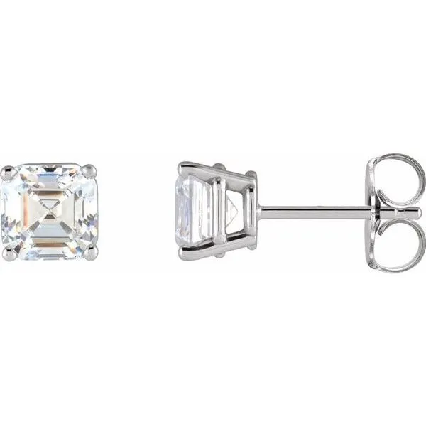 Asscher 4-Prong Stud Earrings Comstock Jewelers Edmonds, WA