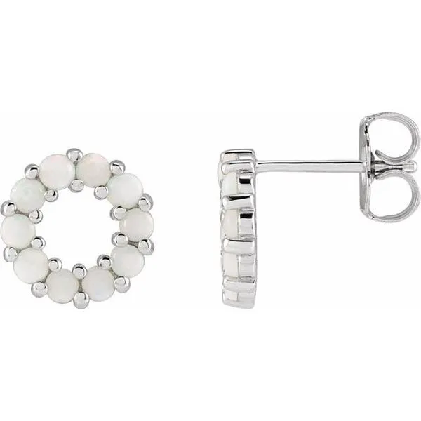 Halo-Style Cabochon Earrings Diny's Jewelers Middleton, WI