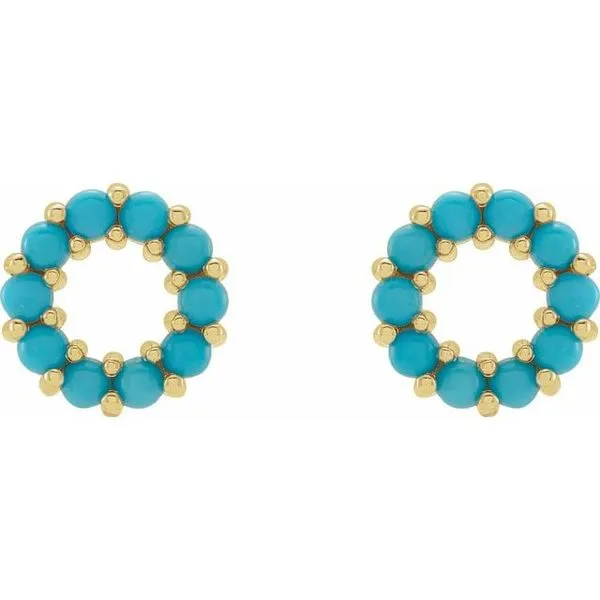 Halo-Style Cabochon Earrings Image 2 Diny's Jewelers Middleton, WI