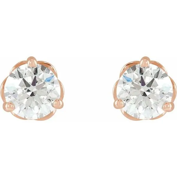 Round 3-Prong Infinity-Inspired Stud Earrings Image 2 Rick's Jewelers California, MD