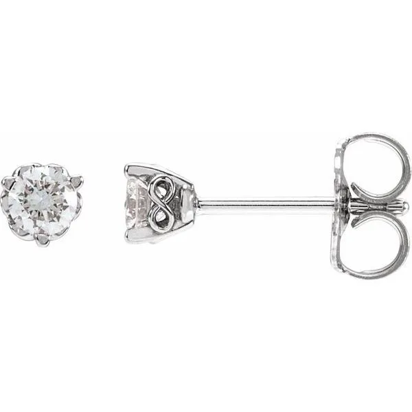 Round 3-Prong Infinity-Inspired Stud Earrings Long Jewelers Chesapeake, VA