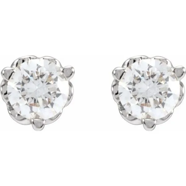 Round 3-Prong Infinity-Inspired Stud Earrings Image 2 Arnold's Jewelry and Gifts Logansport, IN