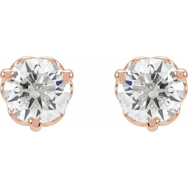 Round 3-Prong Infinity-Inspired Stud Earrings Image 2 Cherry Street Jewelers Tulsa, OK