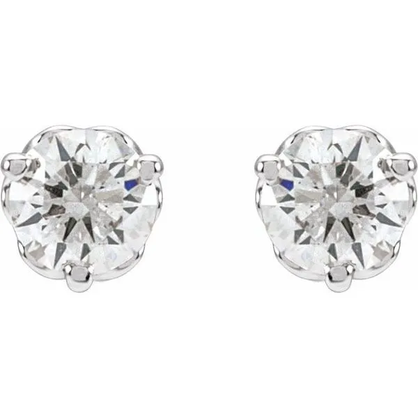 Round 3-Prong Infinity-Inspired Stud Earrings Image 2 Rasmussen Jewelers Spanish Fork, UT