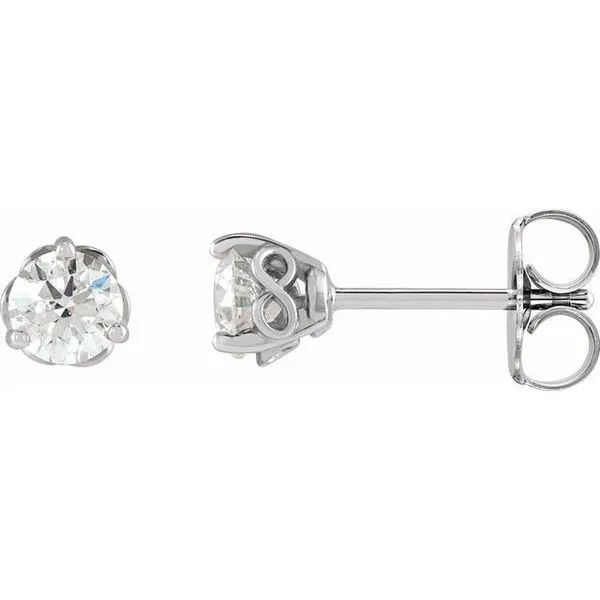 Round 3-Prong Infinity-Inspired Stud Earrings Rick's Jewelers California, MD