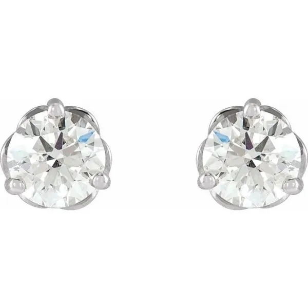 Round 3-Prong Infinity-Inspired Stud Earrings Image 2 Rick's Jewelers California, MD