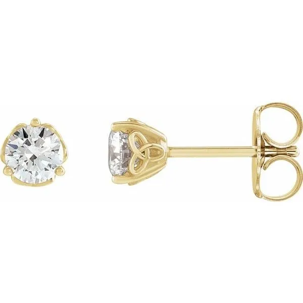 Round 3-Prong Celtic-Inspired Stud Earrings Arlene's Fine Jewelry Vidalia, GA