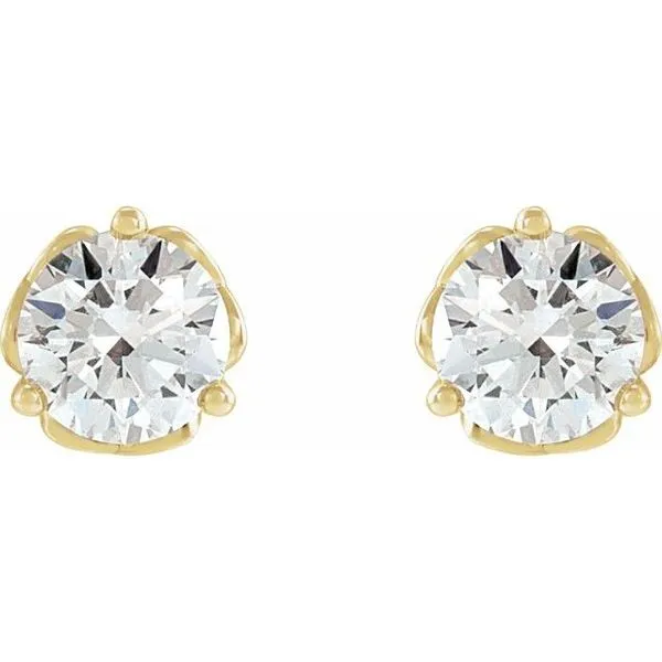 Round 3-Prong Celtic-Inspired Stud Earrings Image 2 Rick's Jewelers California, MD