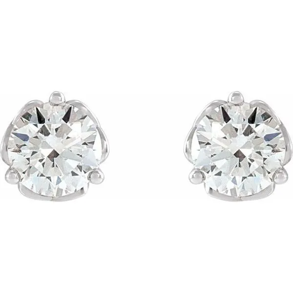 Round 3-Prong Celtic-Inspired Stud Earrings Image 2 J. Meredith Jewelers Delafield, WI