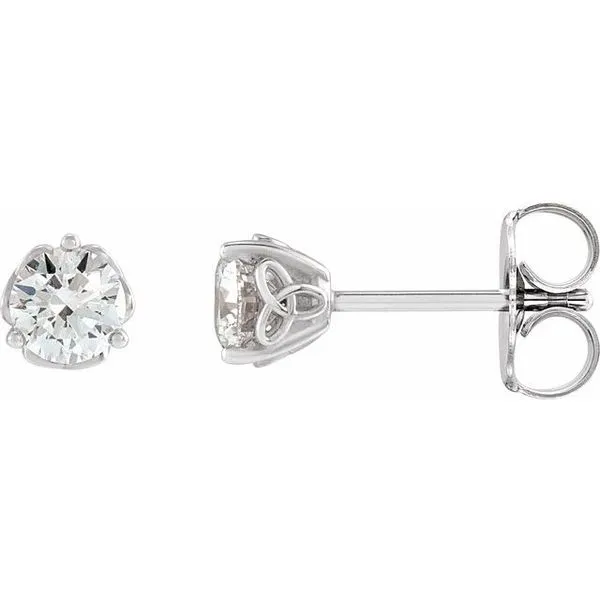 Round 3-Prong Celtic-Inspired Stud Earrings Rick's Jewelers California, MD