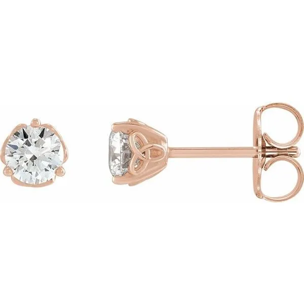 Round 3-Prong Celtic-Inspired Stud Earrings Rick's Jewelers California, MD
