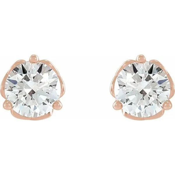 Round 3-Prong Celtic-Inspired Stud Earrings Image 2 Rick's Jewelers California, MD