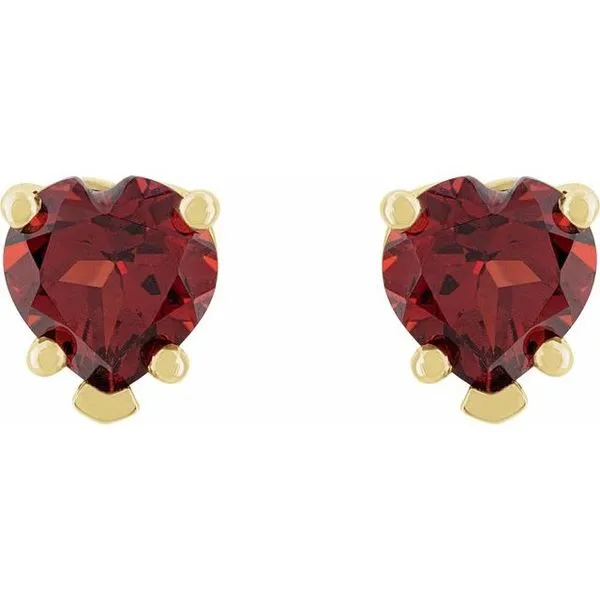 Heart 5-Prong V-End Stud Earrings Image 2 Rasmussen Jewelers Spanish Fork, UT