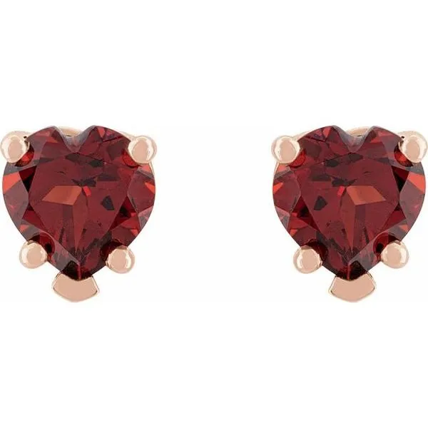 Heart 5-Prong V-End Stud Earrings Image 2 Rasmussen Jewelers Spanish Fork, UT