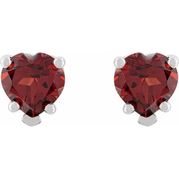 Heart 5-Prong V-End Stud Earrings Image 2 Rasmussen Jewelers Spanish Fork, UT