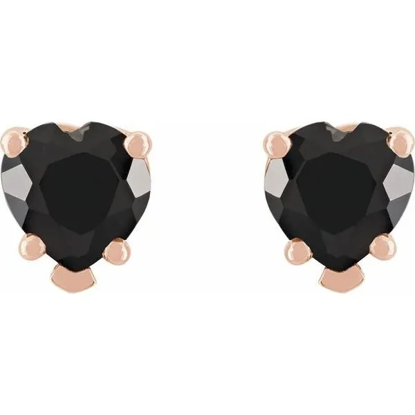 Heart 5-Prong V-End Stud Earrings Image 2 Rick's Jewelers California, MD