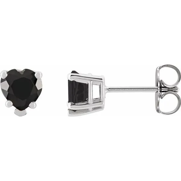 Heart 5-Prong V-End Stud Earrings Long Jewelers Chesapeake, VA