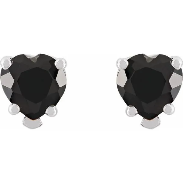 Heart 5-Prong V-End Stud Earrings Image 2 Long Jewelers Chesapeake, VA