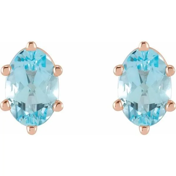 Oval 6-Prong Stud Earrings Image 2 Rick's Jewelers California, MD