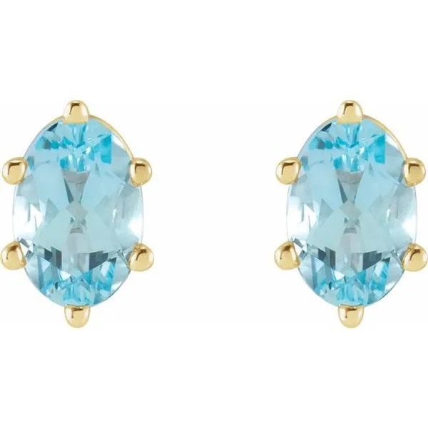 Oval 6-Prong Stud Earrings Image 2 Rick's Jewelers California, MD