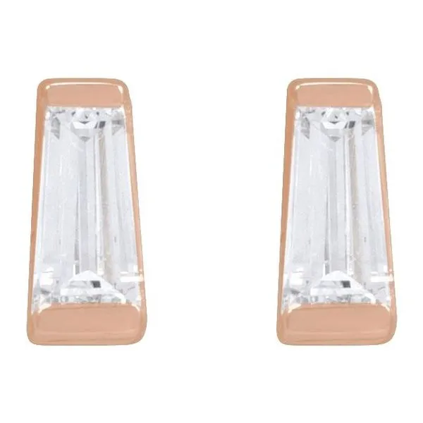Tapered Baguette Channel-Set Stud Earrings Image 2 Rasmussen Jewelers Spanish Fork, UT