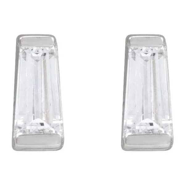 Tapered Baguette Channel-Set Stud Earrings Image 2 Hopman Jewelers Elkhart, IN