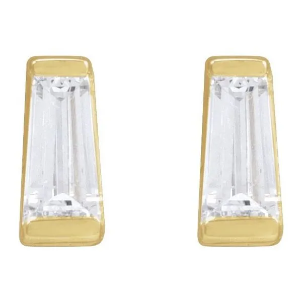 Tapered Baguette Channel-Set Stud Earrings Image 2 Cherry Street Jewelers Tulsa, OK