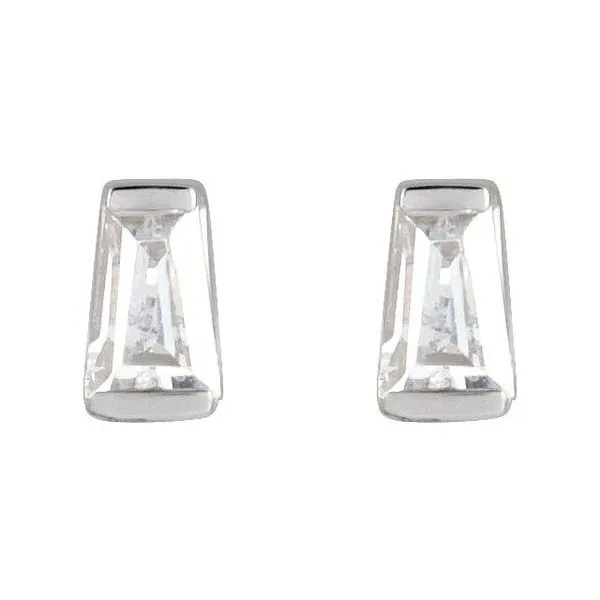 Tapered Baguette Channel-Set Stud Earrings Image 2 Hopman Jewelers Elkhart, IN