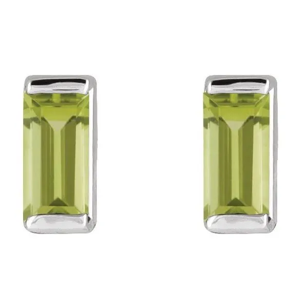 Straight Baguette Channel-Set Stud Earrings Image 2 Gysbers Jewelry Waupun, WI