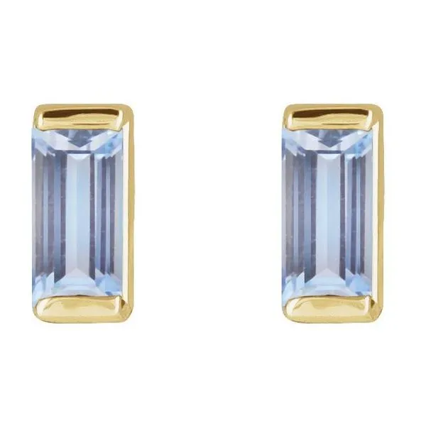 Straight Baguette Channel-Set Stud Earrings Image 2 Gysbers Jewelry Waupun, WI