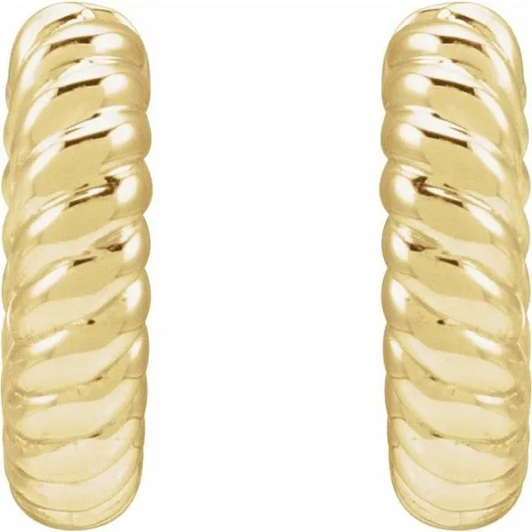 Rope Huggie Hoop Earrings Image 2 Rasmussen Jewelers Spanish Fork, UT
